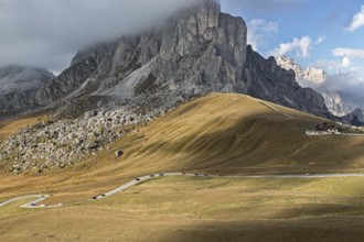 Pass road at Passo di Giau, Dolomites, Italian Alps