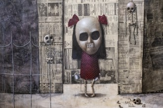 Ricard Chiang, Caseta de Paper, mixed media on wood, pollensa museum, Majorca, Balearic Islands,