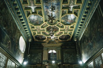 Ceiling and walls of the Church of Our Lady of the Rocks on the island of Gospa od Skrpjela.