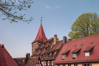 Half-timbered houses in the old town of Nuremberg, Germany, Europe