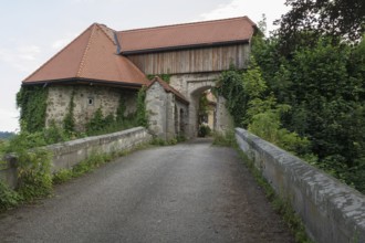 Magnificent entrance to the castle building - Schloss Neuhaus an der Donau, Austria, Europe