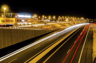 Picture of an Highway Road in the Night Time
