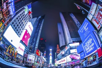 Night view of the New York Times Square (TimesSquare). Shooting Location: New York, Manhattan