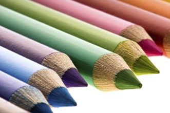 Collection of colorful pens over white background, poland