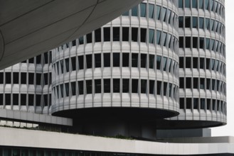 Munich, Germany, August 3, 2017: Exterior shot of BMW main offices in Munich. Designed by