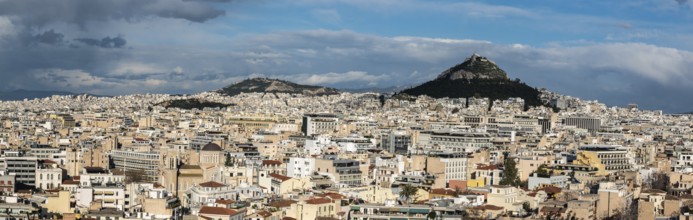 Athens, Attica, Greece, 12 26 2019 View over Athens, taken from the Acropolis hill, Europe