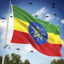 Flag of Ethiopia, This is a computer generated and 3d rendered image