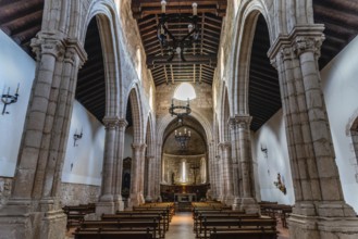 Brihuega, Spain, May 29, 2021: Interior view of the nave of the Church of Saint Philip, Europe