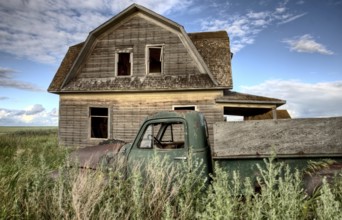 Vintage Farm Trucks Saskatchewan Canada weathered and old