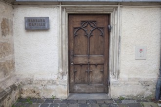 Entrance door, former sacristy, today St Barbara's Chapel, Graz Cathedral, Graz, Styria, Austria,