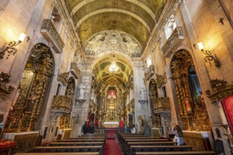 Porto, Portugal, February 7, 2023: Interior of Church of Nossa Senhora do Carmo, XVIII century.,