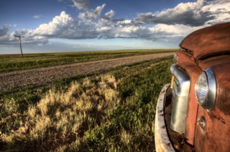 Vintage Farm Trucks Saskatchewan Canada weathered and old