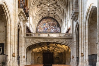 Salamanca, Spain, January 15, 2022: Interior view of the church of the Monastery of San Esteban,