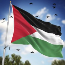 Flag of Palestine, This is a computer generated and 3d rendered image