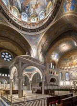 Szeged, Hungary, 14 October, 2022: view of the main transept and the altar of Saint Antony in the