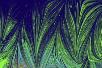 Beautiful abstract art of Ebru marbling painting techniques on water with acrylic paints