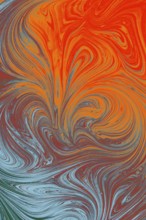 Beautiful abstract art of Ebru marbling painting techniques on water with acrylic paints
