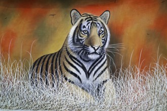 Paintings, Sale, Souvenirs, Rotel Bus, Udaipur, Rajasthan, India, Asia