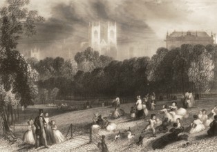 St James's Park, Buckingham Palace, Westminster Abbey, London, England, after Thomas Harvey, ca.