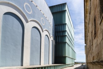 Zamora, Spain, April 7, 2023: Ramos Carrion Theater. Renovation of the modernist theater with a