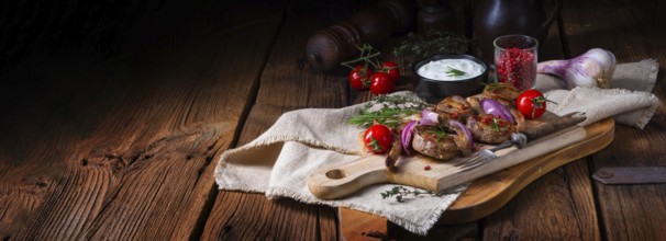 Delicious lamb chops with mint and rosemary