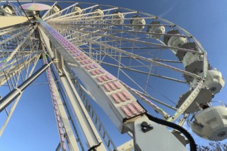View from the visitor's perspective of the Ferris wheel at the 734th Schätzele Market in Tengen
