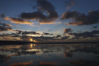 Texel island, sunset by the sea, Holland
