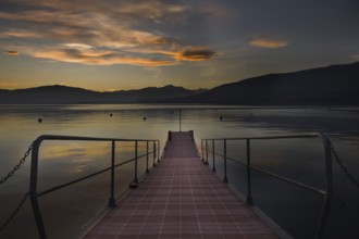Jetty, Lake Maggiore, Laveno, Province of Varese, Lombardy, Italy, Europe