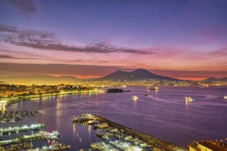 Dramatic sunrise in Naples with Vesuvius in the background