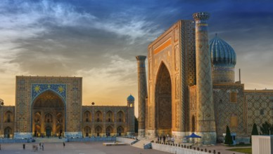 Registan, an old public square in the heart of the ancient city of Samarkand, Uzbekistan, Asia