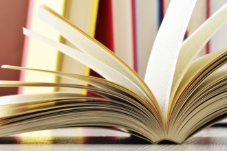 Composition with glasses and books on the table