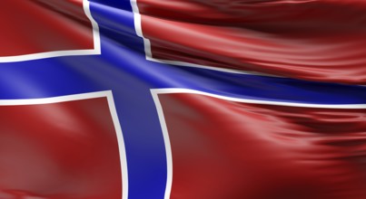 Waving flag of Norway using as background, 3d rendering