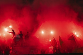 LUBIN, POLAND - DECEMBER 8, 2024: Football match Polish PKO Ekstraklasa between KGHM Zaglebie Lubin