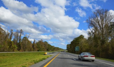 I-10 interstate highway in Florida USA with traffic cars US