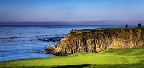 Golf course on pacific coastline in California, united states
