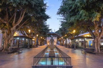 Fountain, Plaza de la Alameda, Old Town, Santa Cruz de La Palma, La Palma, Spain, Europe