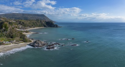 A view of the coast and beaches at Capo Vaticano in Calabria