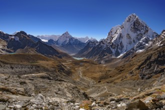 Snow mountains of Himalayas in Nepal
