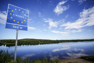 No swimming sign on the road, beautiful photo