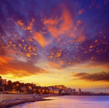 Denia sunset las Rotas in Mediterranean Spain of Alicante
