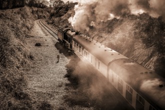 Steam Train on the Bluebell Railway Line in Sussex