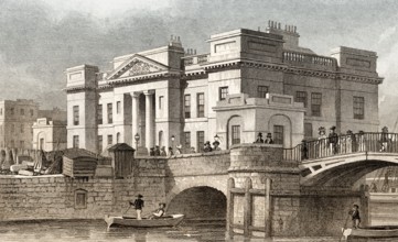 Custom House, Leith, Edinburgh, Scotland, 19th century, from Modern Athens by Th. H. Shepherd