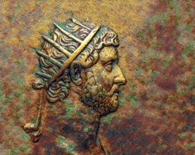 Hadrian or Publius Aelius Hadrianus Augustus, 76 - 138, Roman emperor, digitally edited