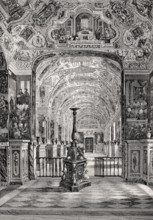 Great gallery of theVatican Apostolic Library, Vatican City, Rome, Italy, 19th Century, Europe
