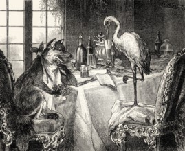 THE FOX AND CRANE, Fuchs und Kranich, poem by Johann Wolfgang von Goethe