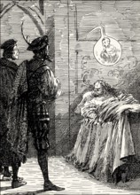 Mephistopheles and Faust in his old study, second act, Faust II, by Johann Wolfgang von Goethe