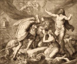 Noah's Ark and the Flood, Old Testament, by Julius Schnorr von Carolsfeld, 1860