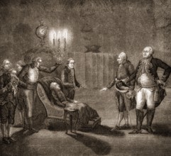 Frederick II or Frederick the Great, 1712-1786, King of Prussia, dying, Sanssouci Palace, Potsdam,