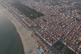 Aerial photographic documentation of the city of Viareggio Tuscany Italy