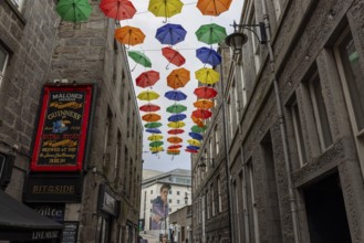 Umbrella Project, Shiprow Village, Aberdeen, Scotland, Great Britain